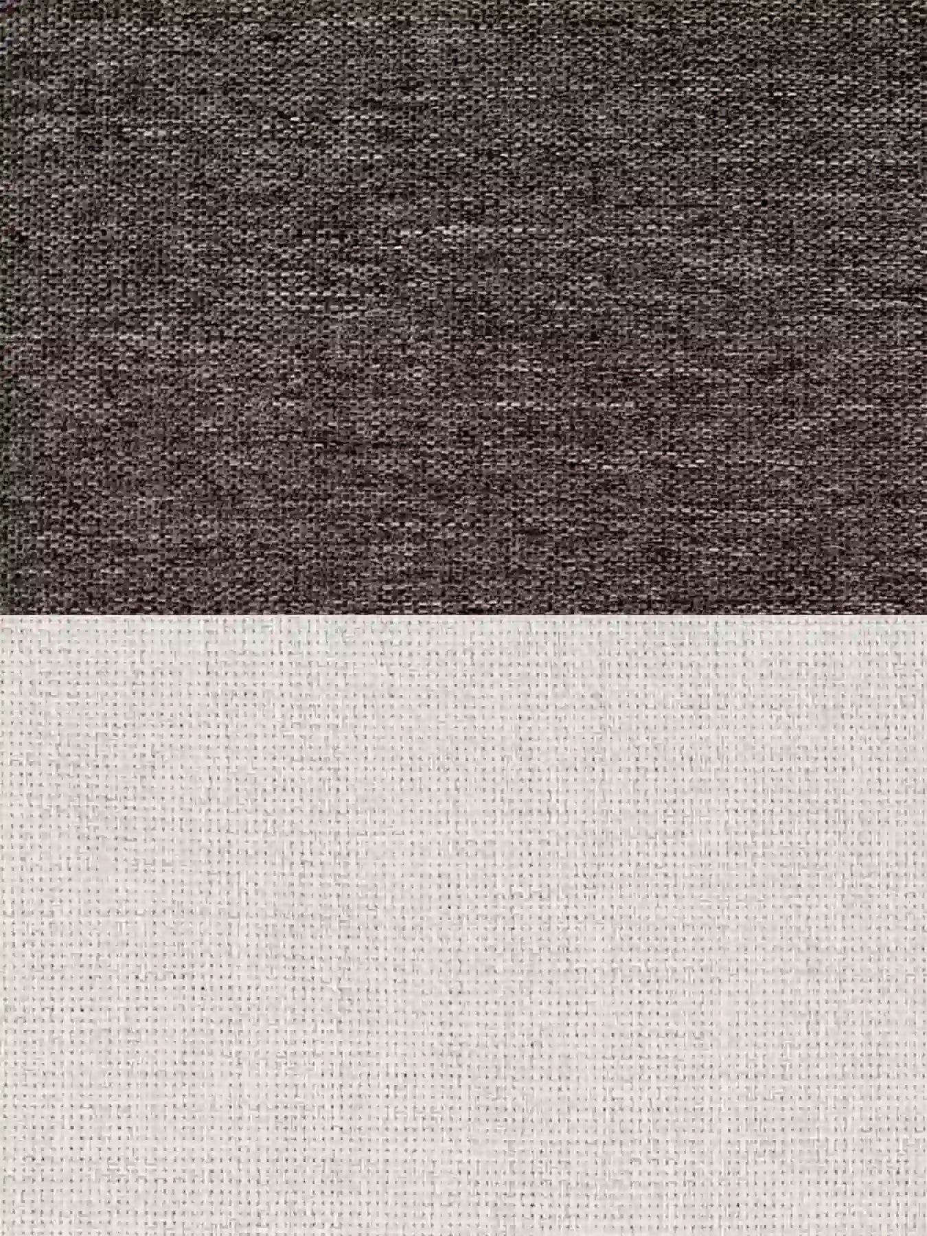 Detailansicht der Olefin-Stofftexturen für das Menelamé Set Agom in Dunkelgrau und Hellgrau.