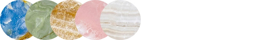 Menelamé Pflegehinweise – Material- und Textur-Vorschau für exklusive Onyx-Natursteine.