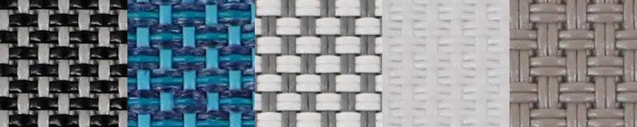 Menelamé Pflegehinweise – Material- und Farbmuster-Vorschau der hochfunktionellen Outdoor-Textilin-Gewebe.